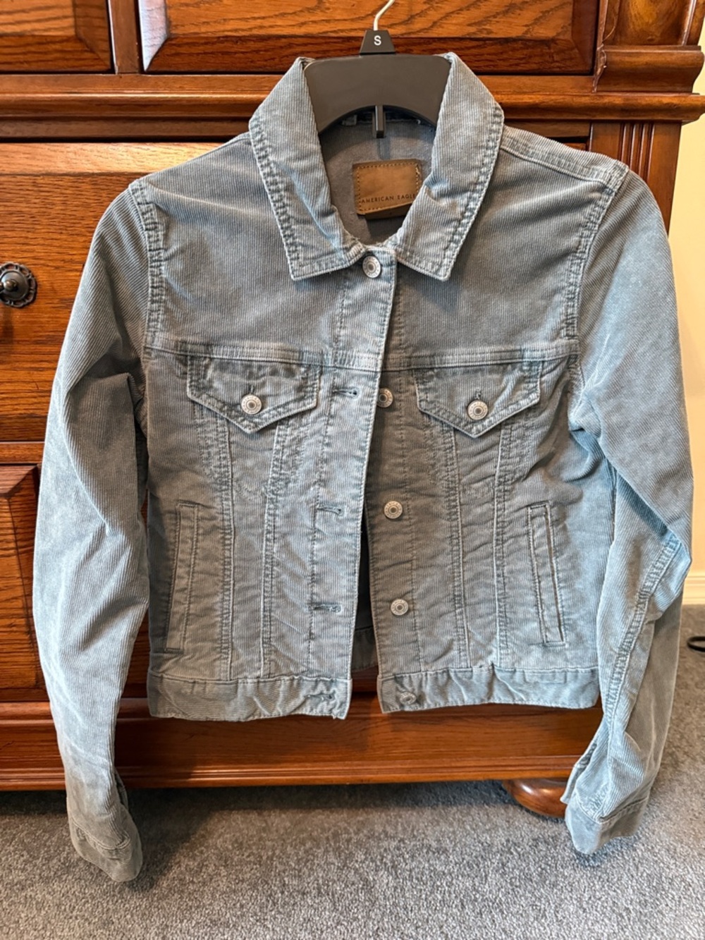 American Eagle Outfitters Light Blue Corduroy Jean Jacket - Women's